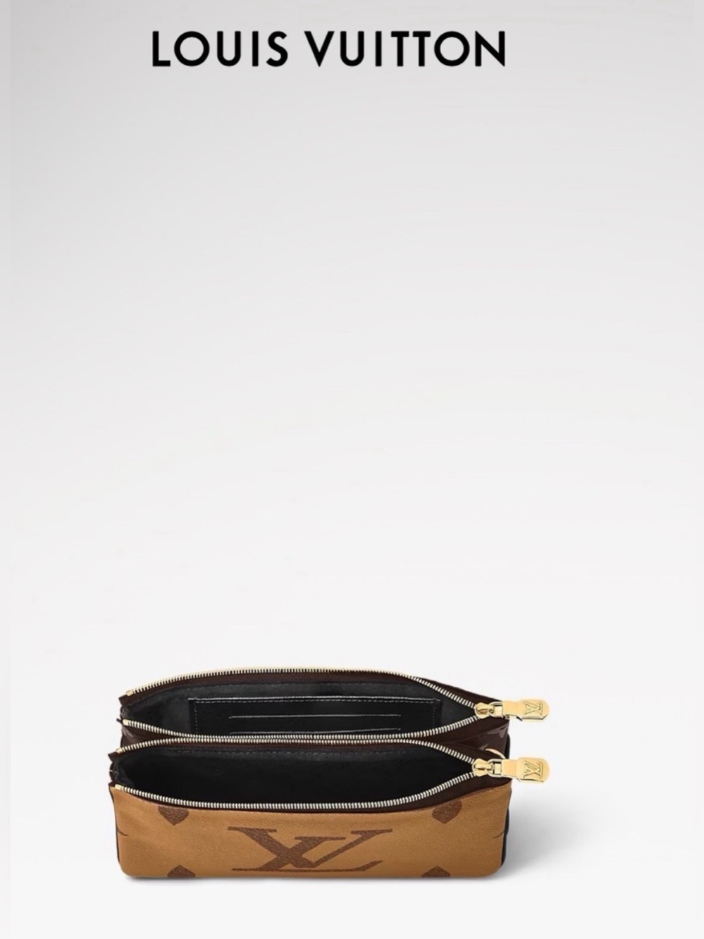 Louis Vuitton Double Zip Pochette Reverse Monogram Giant Crossbody Box Dust Bag - Picture 5 of 16